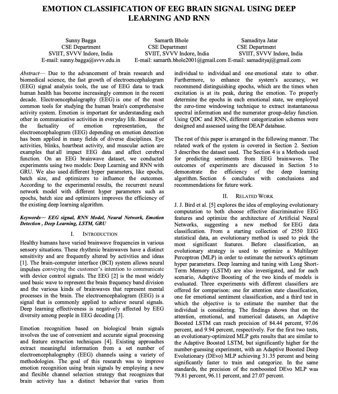 Emotion Detection via EEG Brainwaves