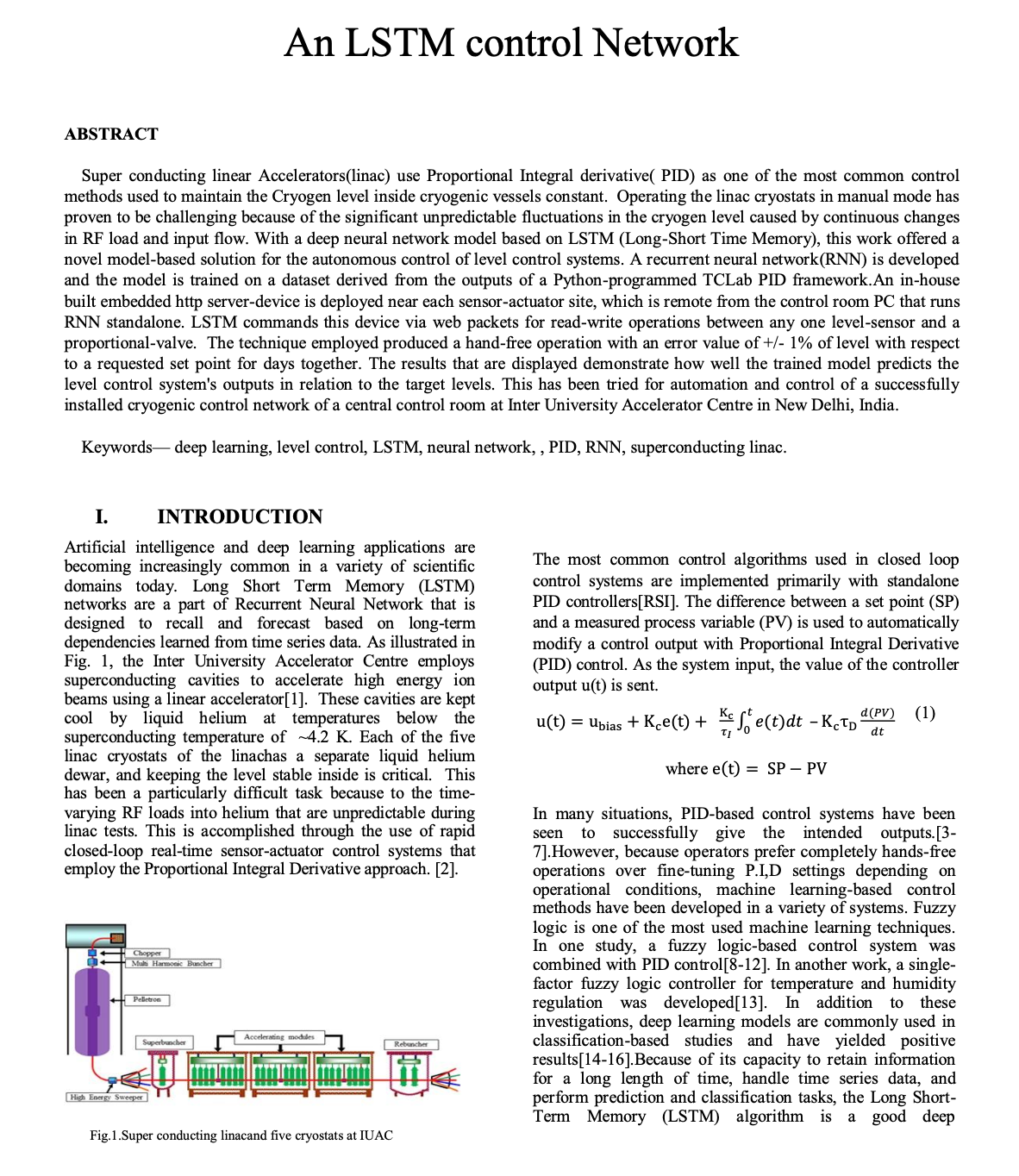 LSTM-based Cryogen Control for Superconducting Accelerators